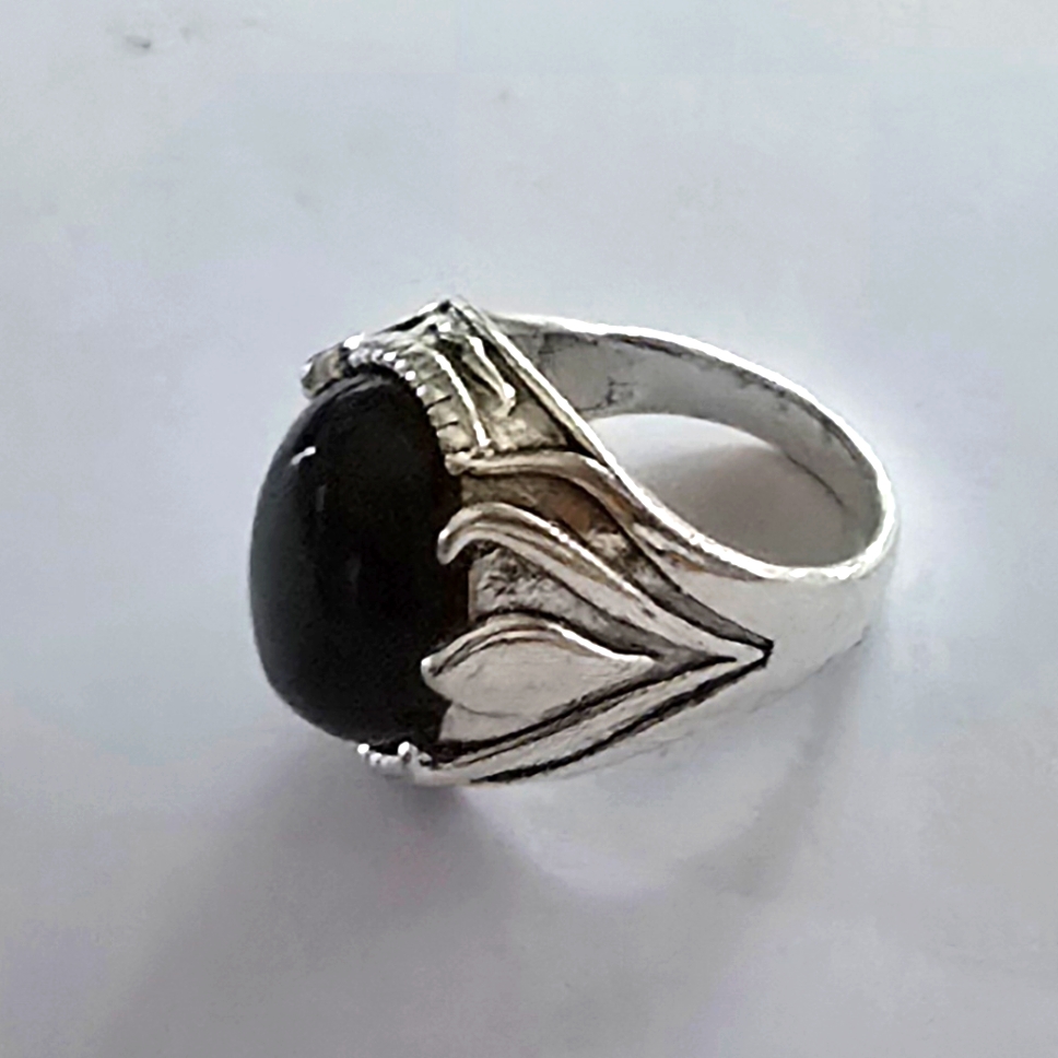 Tiger Eye Titanium Quality Silver New Size 10 Mens Classic Style Rare Find Ring